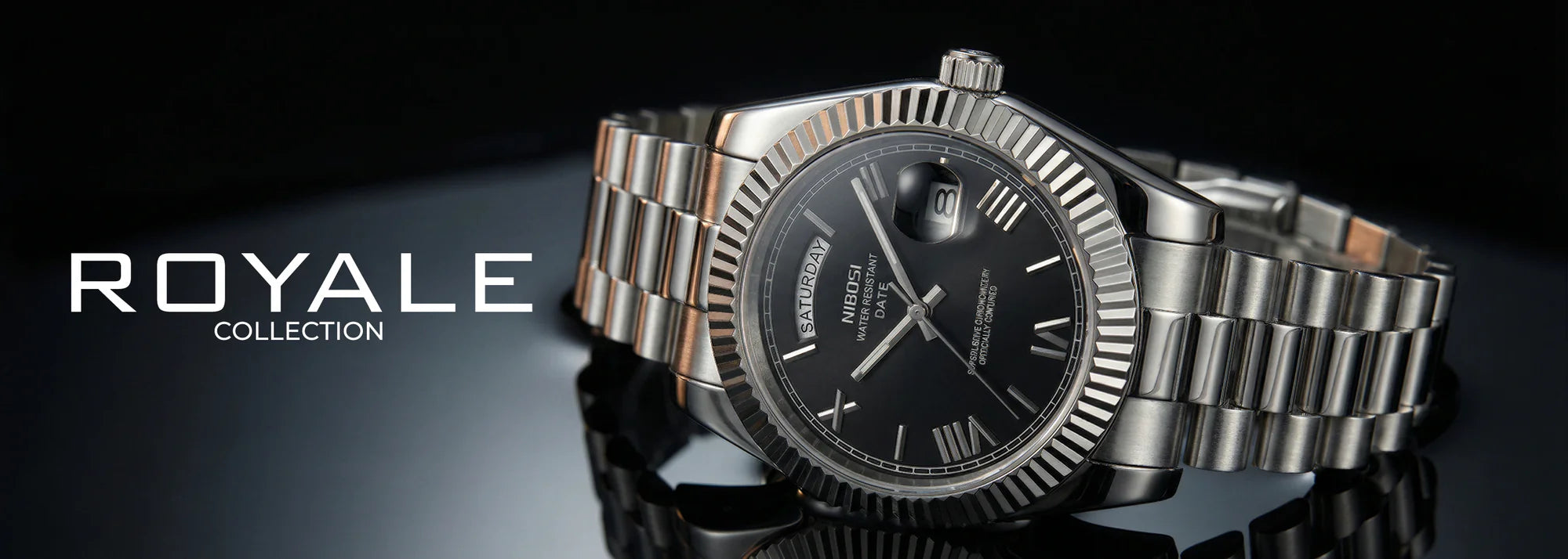 Banner destaque do relógio nibosi masculino royale