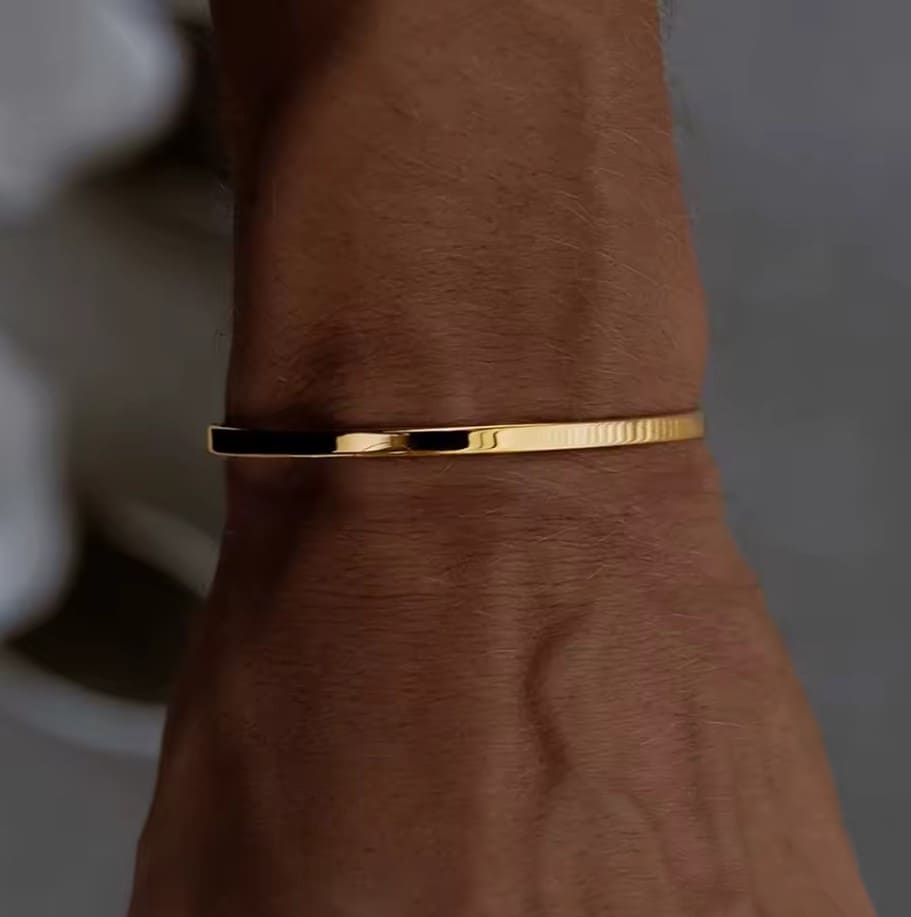 Bracelete masculino minimalista premium ajustável 3.5mm