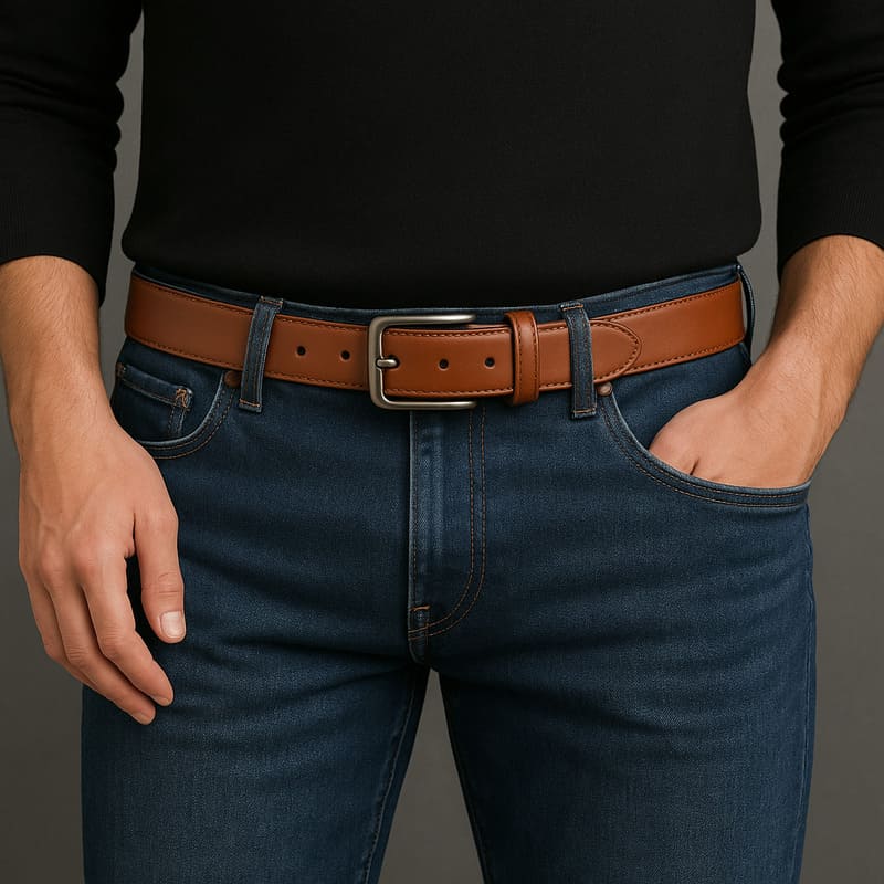Cinto Masculino Couro Premium Nibosi Dominus | Fivela Clássica Ajustável