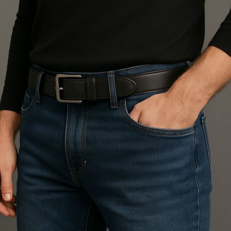 Cinto Masculino Couro Premium Nibosi Dominus | Fivela Clássica Ajustável
