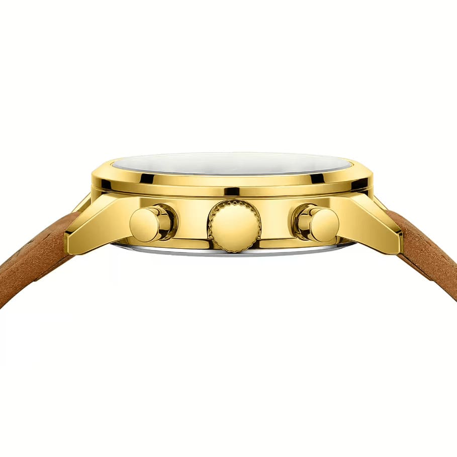 Caixa do relógio casual masculino Nibosi Altus em aço inoxidável na cor dourado 42mm