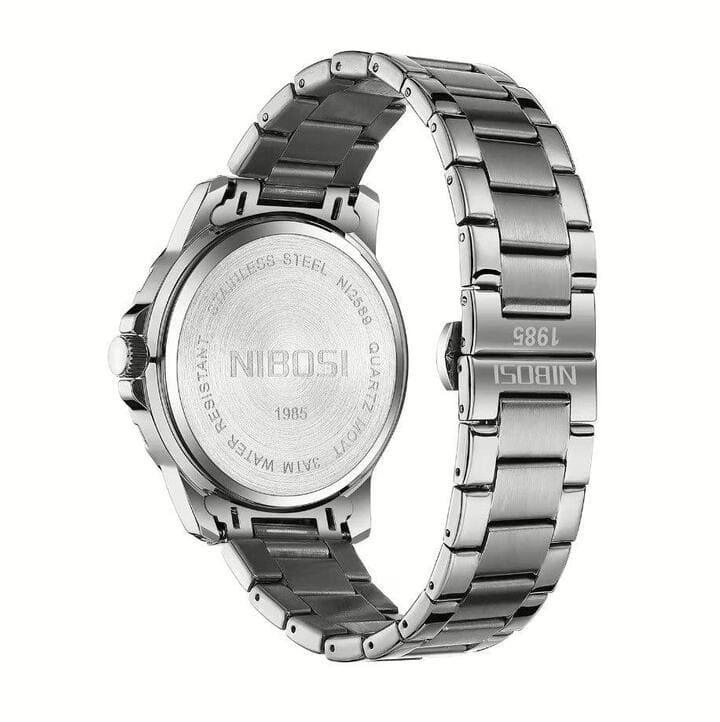 Relógio Nibosi Masculino Vellum Pulseira de aço inoxidável
