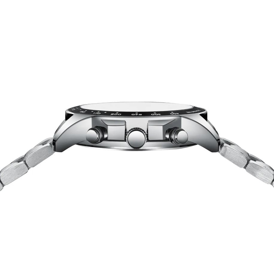 Caixa do relógio masculino Nibosi Nimbus com visor branco 44mm e cronógrafo funcional