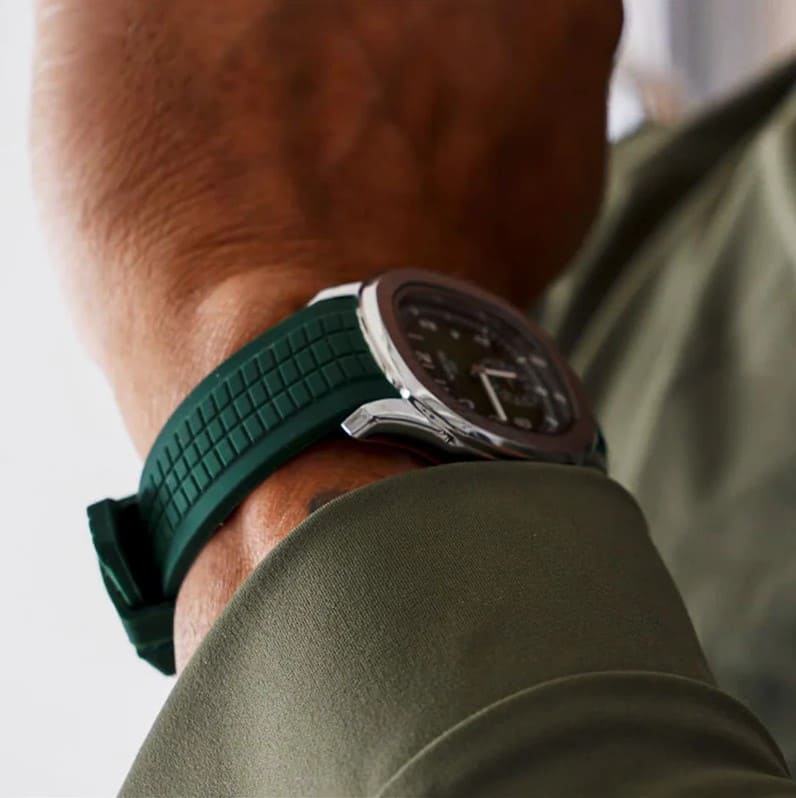 Relógio Nibosi Masculino Com pulseira de borracha Verde e visor verde