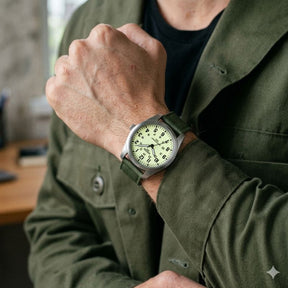 Relógio militar masculino Nibosi preto e verde