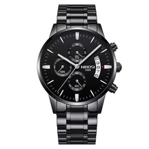 Relógio Nibosi Masculino 2309 Com Pulseira de Aço Inoxidável Preto Com Visor Preto