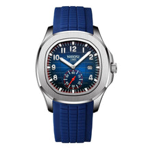 Relógio Nibosi Masculino Com pulseira de borracha azul e visor azul