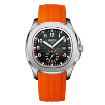 Relógio Nibosi Masculino Com pulseira de borracha laranja e visor preto