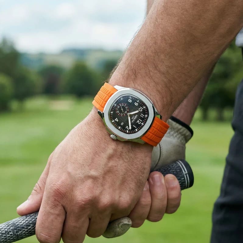 Relógio Nibosi Masculino Nemesis com pulseira de borracha laranja e visor preto