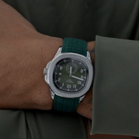 Relógio Nibosi Masculino Com pulseira de borracha Verde e visor verde 