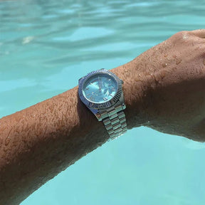 Relógio Nibosi Masculino Royale 2628 Prata e Azul Claro - Nibosi Brasil