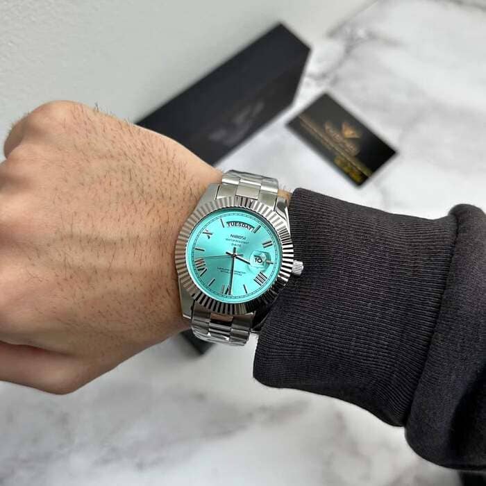 Relógio Nibosi Masculino Royale 2628 Prata e azul claro - Nibosi Brasil