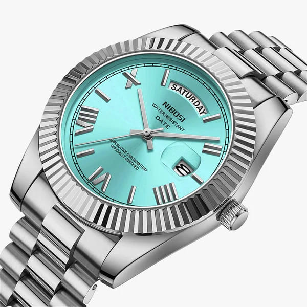 Relógio Nibosi Masculino Royale 2628 Prata e azul claro - Nibosi Brasil