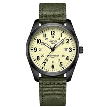 Relógio militar masculino Nibosi preto e creme