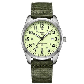 Relógio militar masculino Nibosi preto e verde