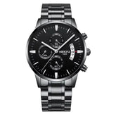 RelÃ³gio Nibosi Masculino 2309 Com Pulseira de AÃ§o InoxidÃ¡vel Preto Com Visor Preto