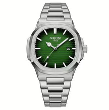 RelÃ³gio masculino Nibosi Astronaut 41mm em aÃ§o inoxidÃ¡vel com visor verde