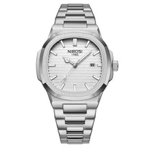 RelÃ³gio masculino Nibosi Astronaut em aÃ§o inoxidÃ¡vel com visor branco