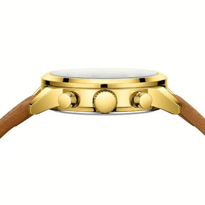 Caixa do relógio casual masculino Nibosi Altus em aço inoxidável na cor dourado 42mm