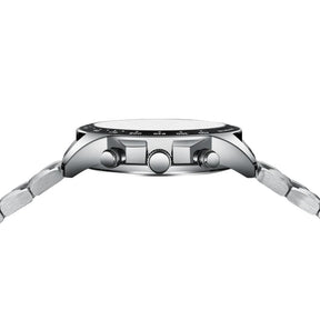 Caixa do relógio masculino Nibosi Nimbus com visor branco 44mm  e cronógrafo funcional