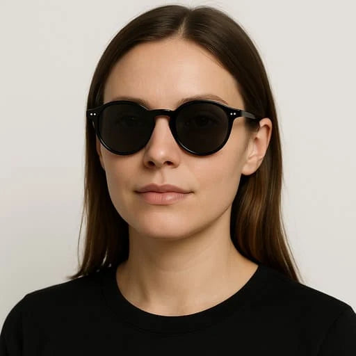 Óculos de Sol Feminino Nibosi Merry preto no rosto