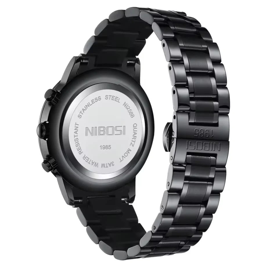 Relógio Nibosi minimalista masculino Preto 