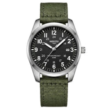 Relógio militar masculino Nibosi prata e preto