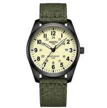 Relógio militar masculino Nibosi preto e creme
