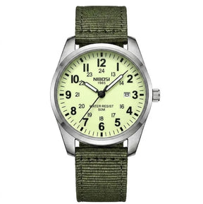 Relógio militar masculino Nibosi preto e verde