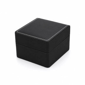 Caixa Premium Nibosi em couro preto para relógio
