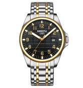 Relógio casual masculino Nibosi Horizont prata e dourado com visor preto