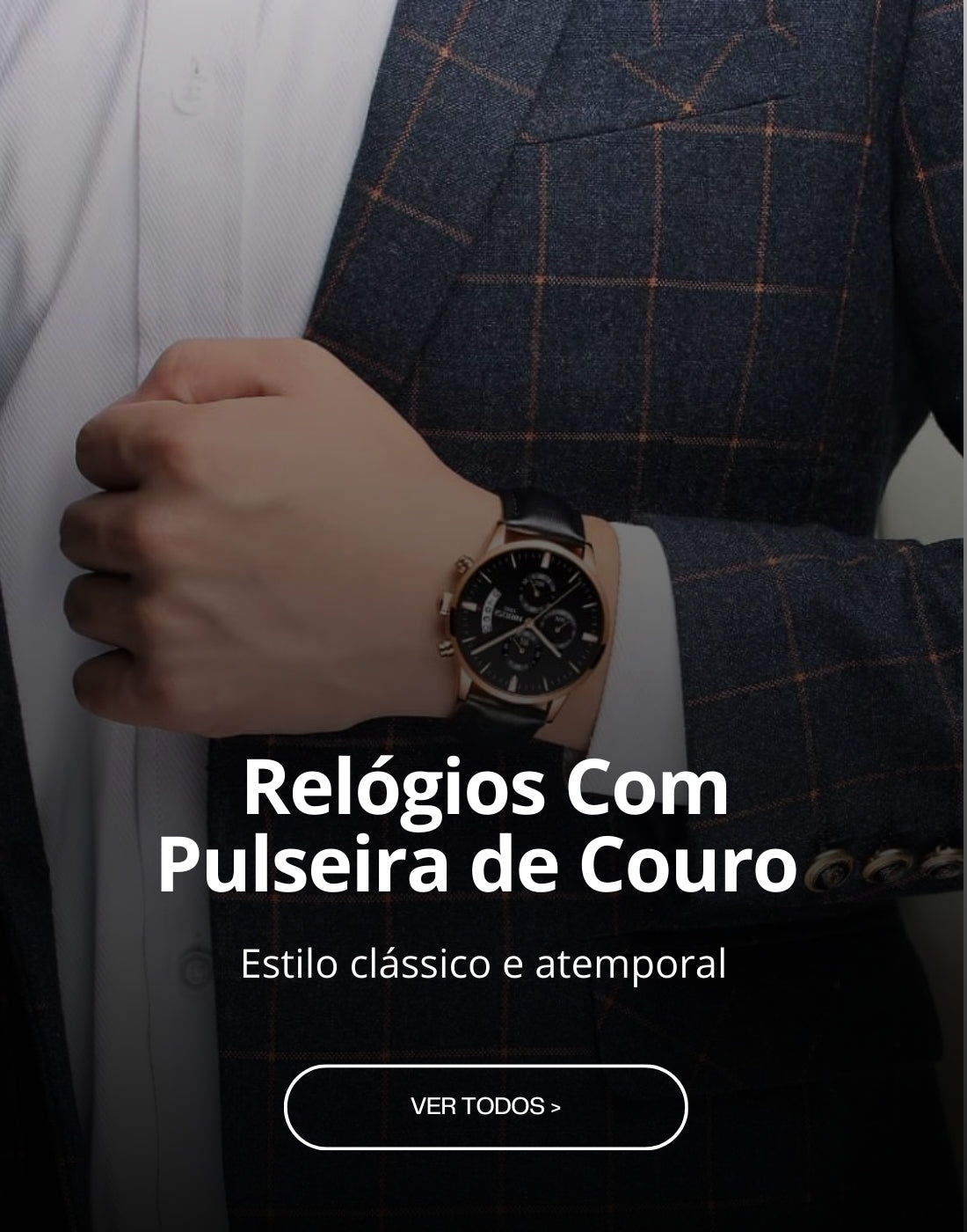Categoria de relógios masculinos com pulseira de couro